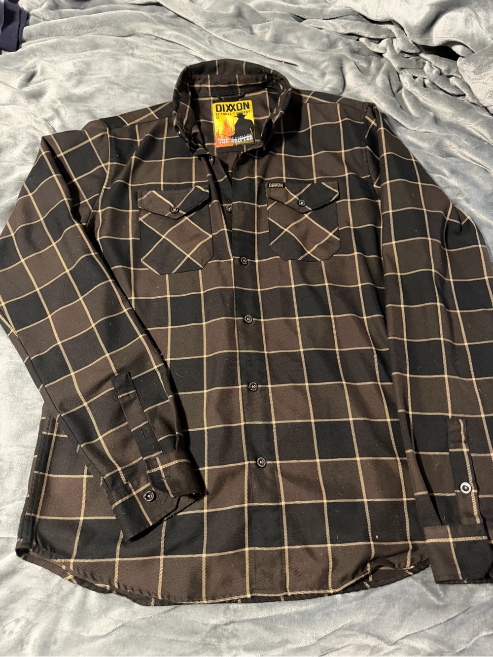 DIXXON Black and Brown Checked Men's Button-Down Shirt